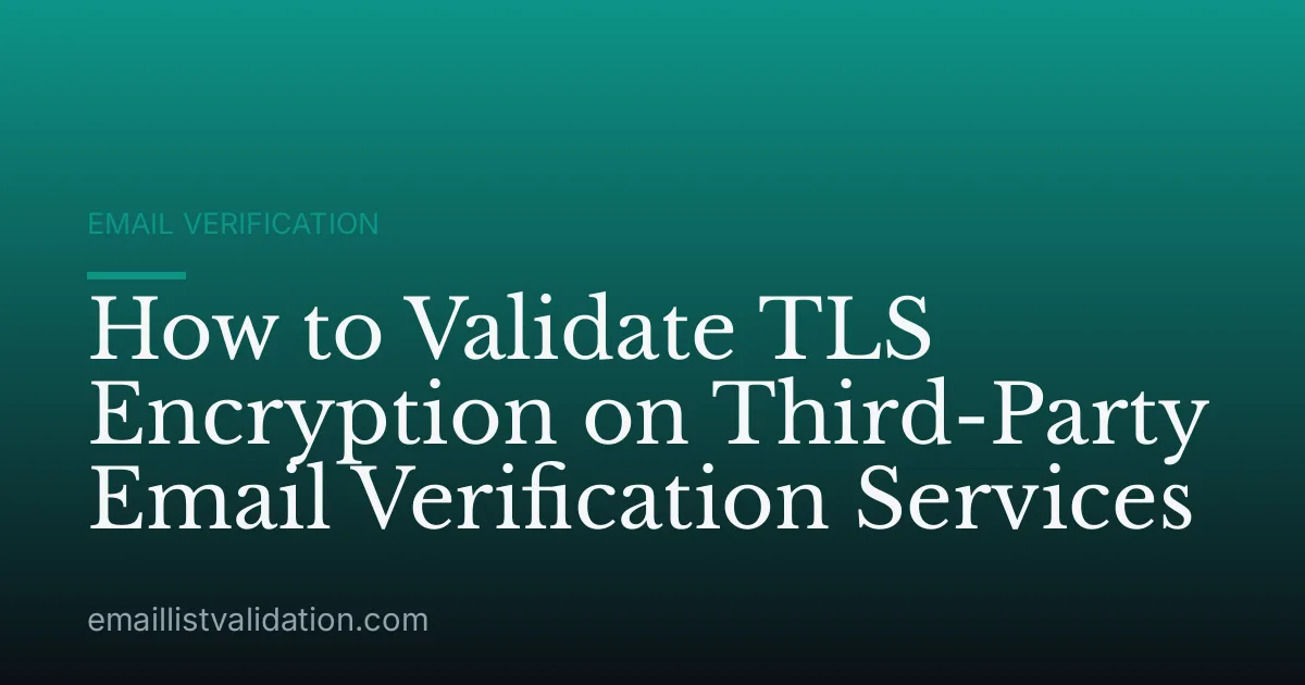 How to Validate TLS Encryption on Third-Party Email Verification Services