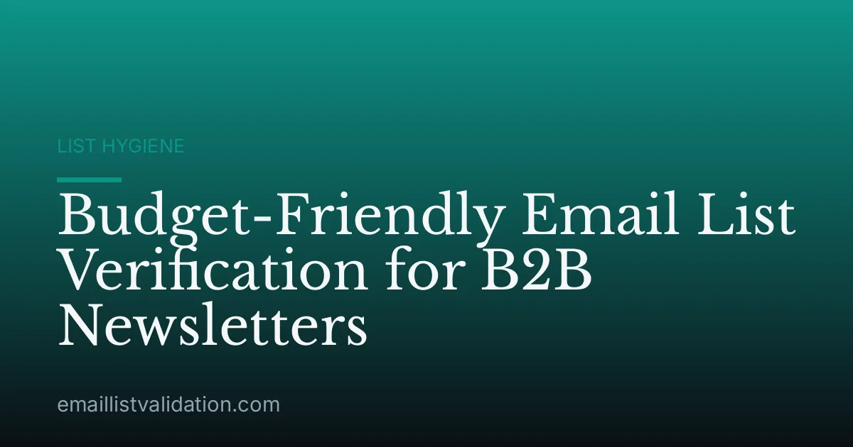 Budget-Friendly Email List Verification for B2B Newsletters