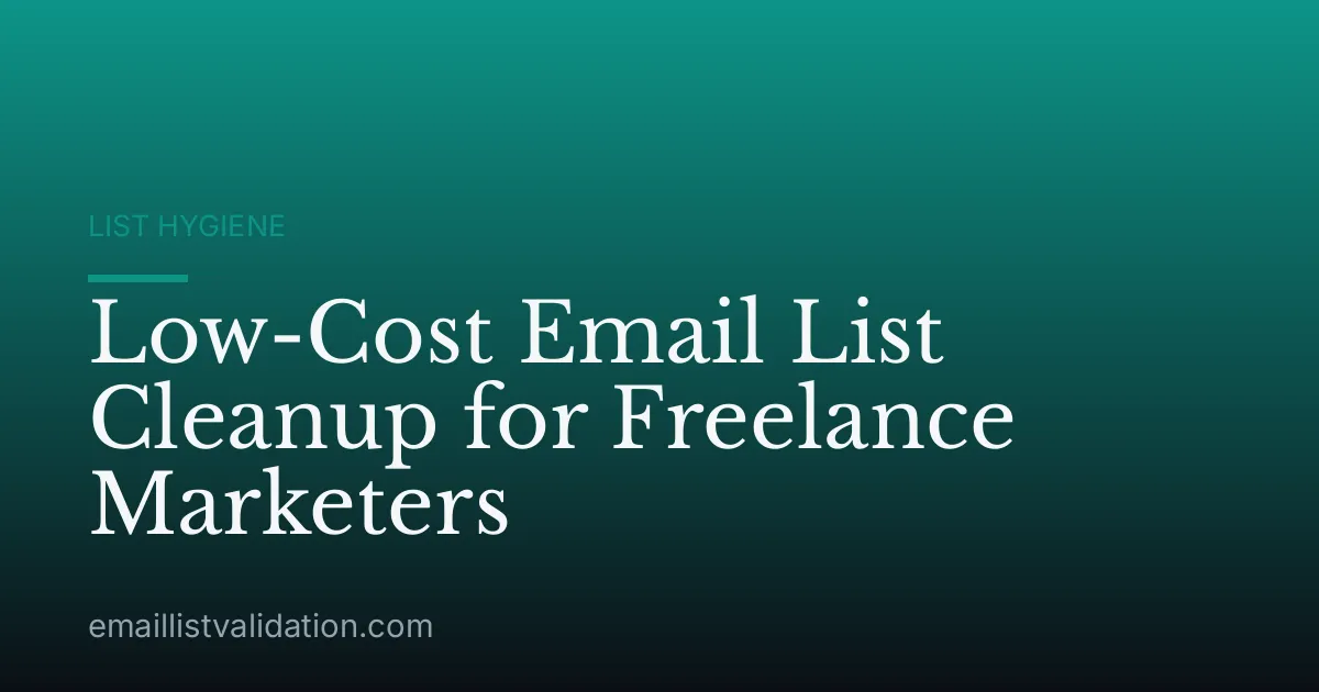 Low-Cost Email List Cleanup for Freelance Marketers