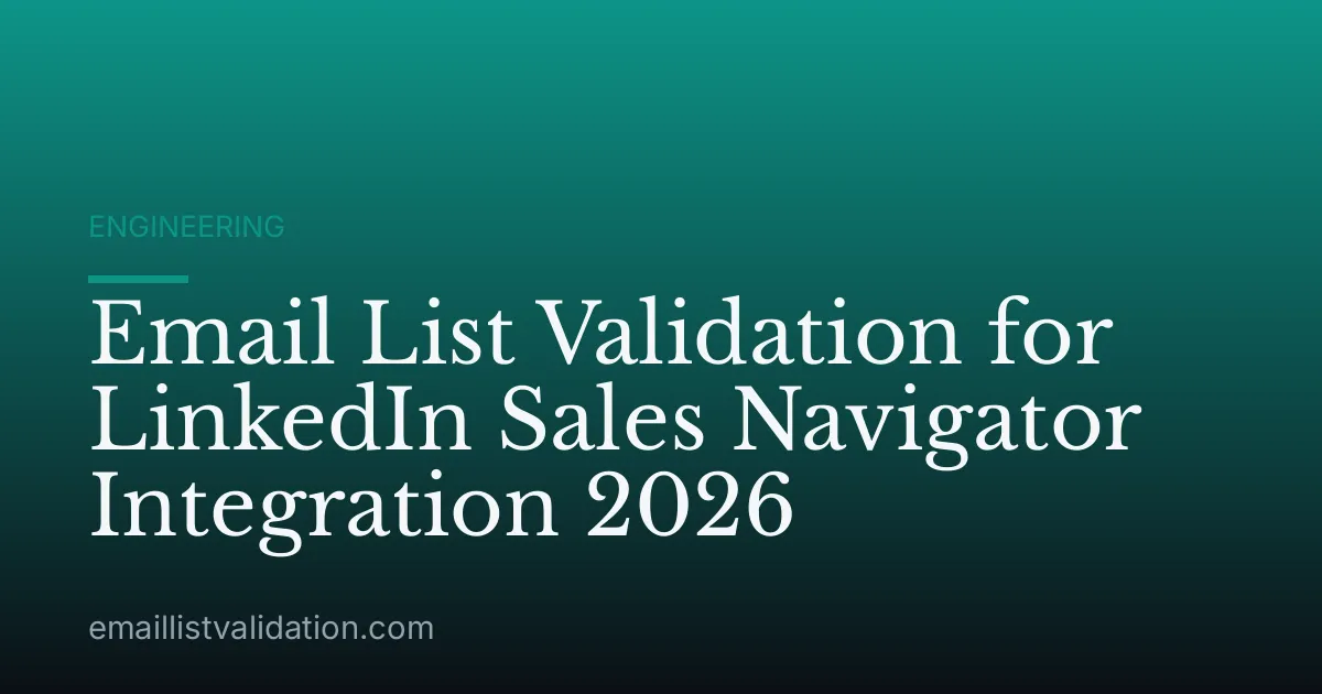 Email List Validation for LinkedIn Sales Navigator Integration 2026