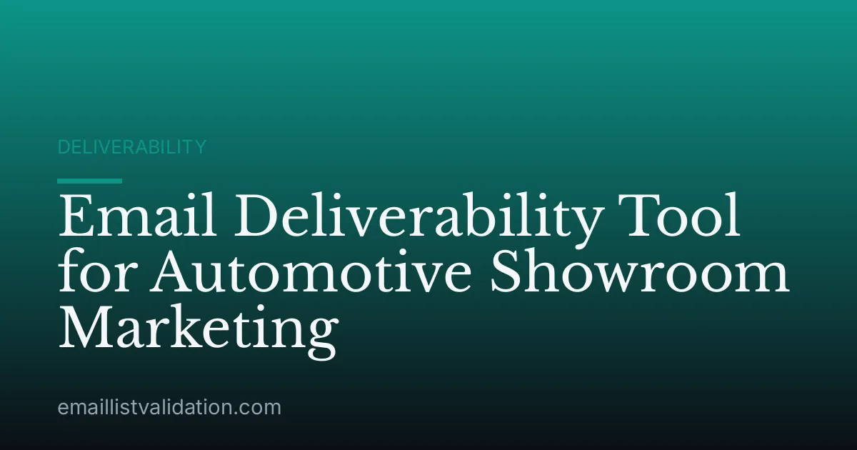 Email Deliverability Tool for Automotive Showroom Marketing