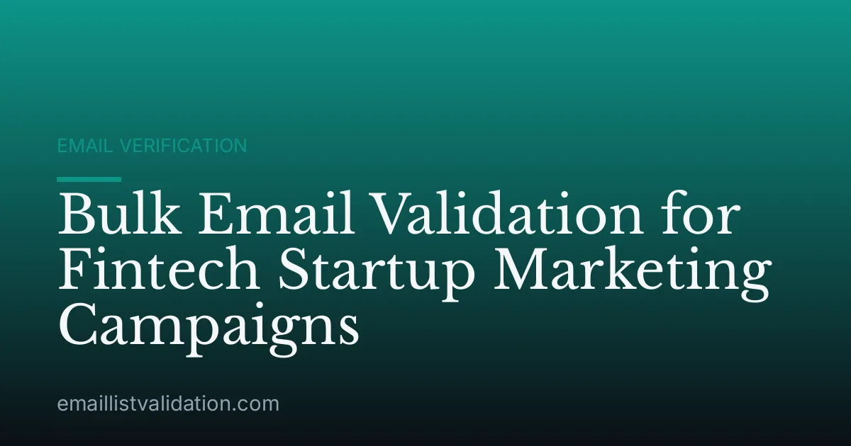 Bulk Email Validation for Fintech Startup Marketing Campaigns