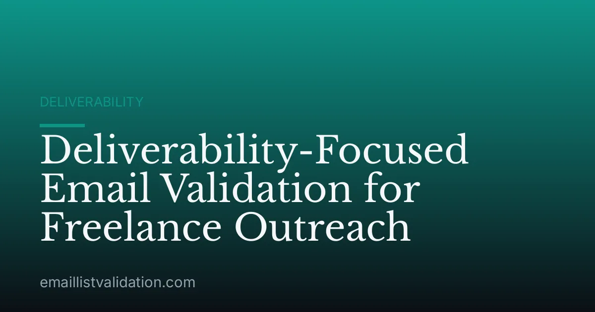 Deliverability-Focused Email Validation for Freelance Outreach