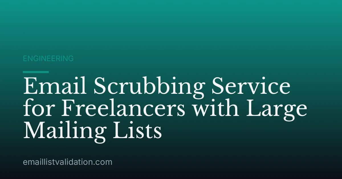 Email Scrubbing Service for Freelancers with Large Mailing Lists