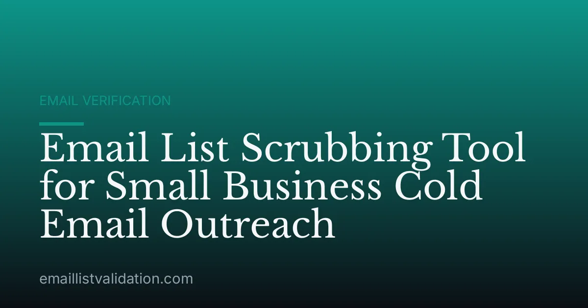 Email List Scrubbing Tool for Small Business Cold Email Outreach