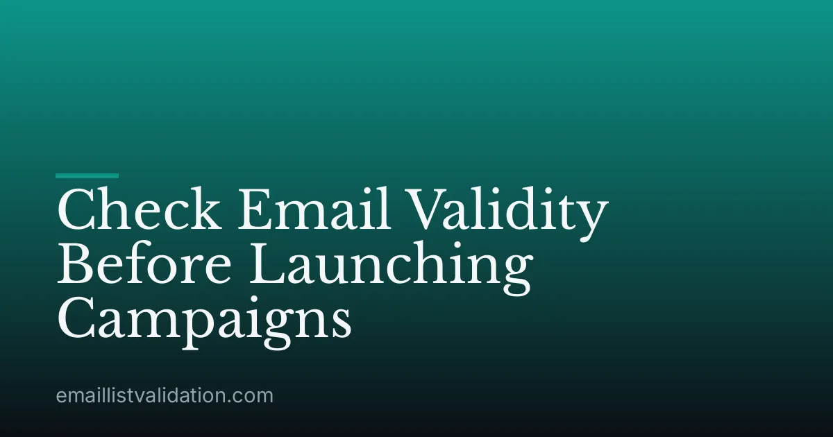 Check Email Validity Before Launching Campaigns