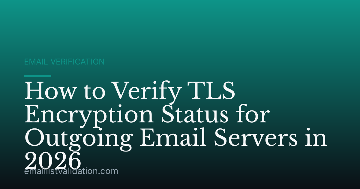 How to Verify TLS Encryption Status for Outgoing Email Servers in 2026