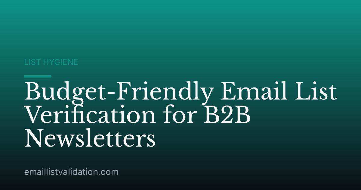 Budget-Friendly Email List Verification for B2B Newsletters