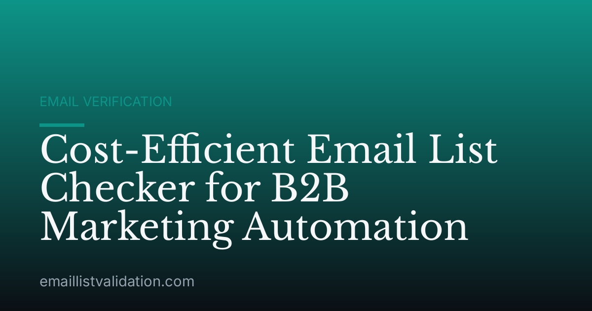 Cost-Efficient Email List Checker for B2B Marketing Automation