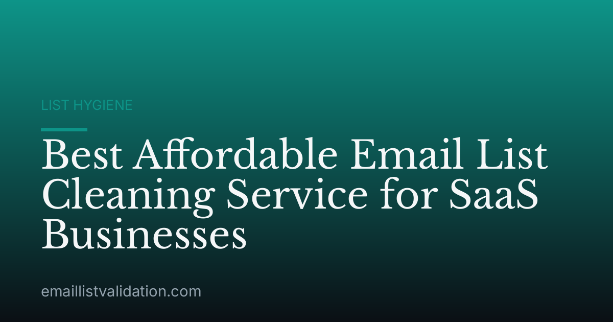 Best Affordable Email List Cleaning Service for SaaS Businesses