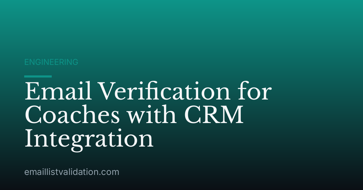 Email Verification for Coaches with CRM Integration