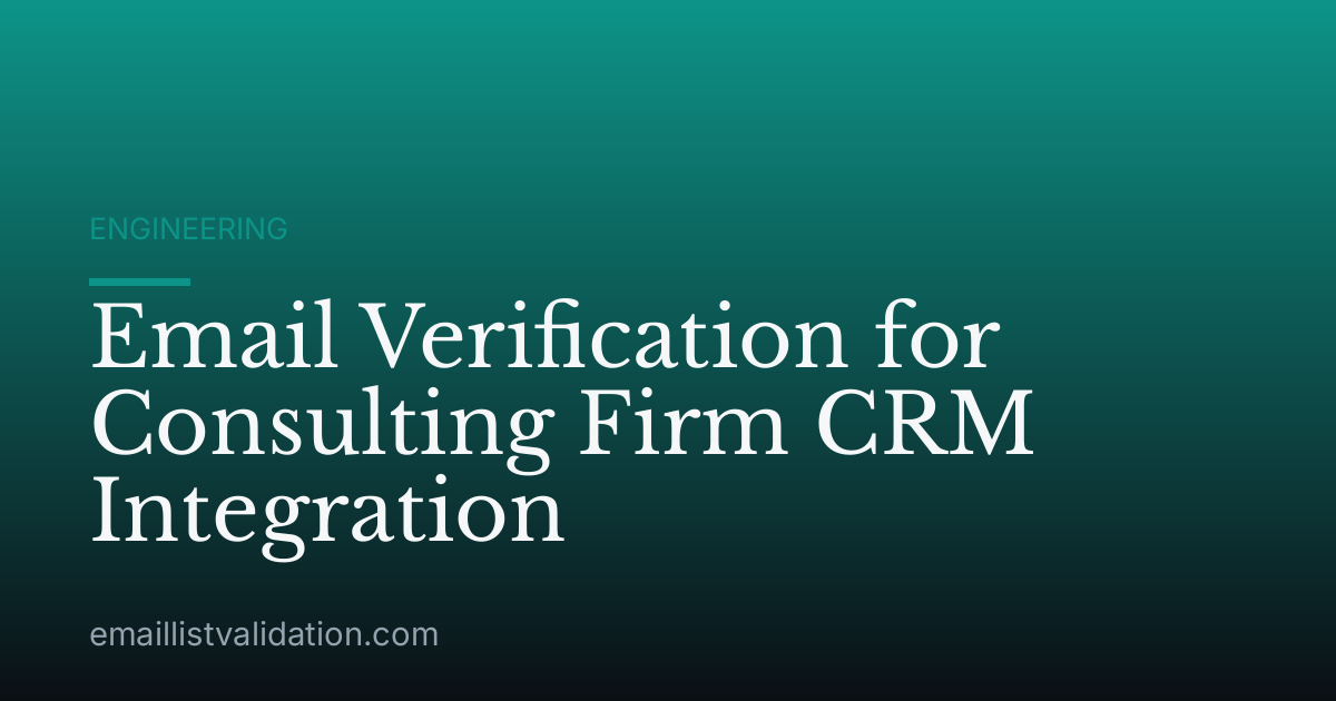 Email Verification for Consulting Firm CRM Integration