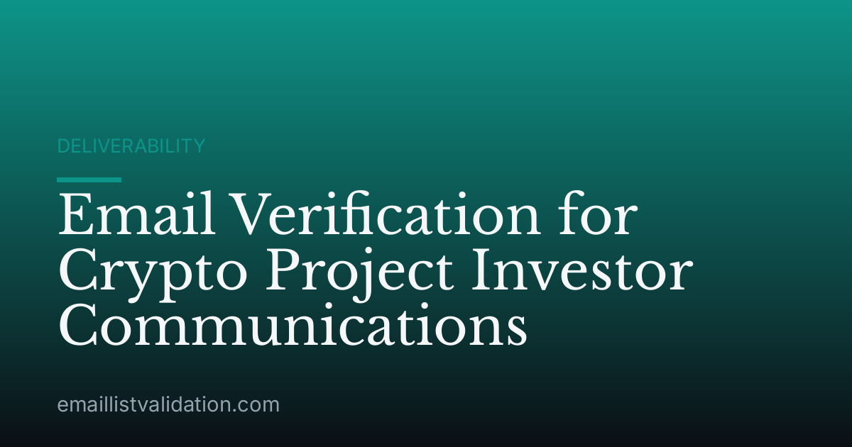 Email Verification for Crypto Project Investor Communications