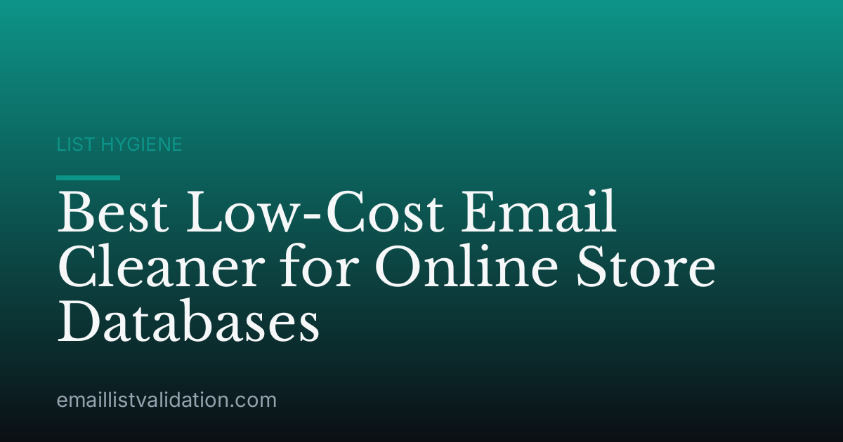 Best Low-Cost Email Cleaner for Online Store Databases