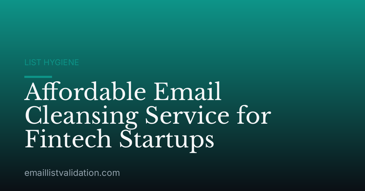 Affordable Email Cleansing Service for Fintech Startups