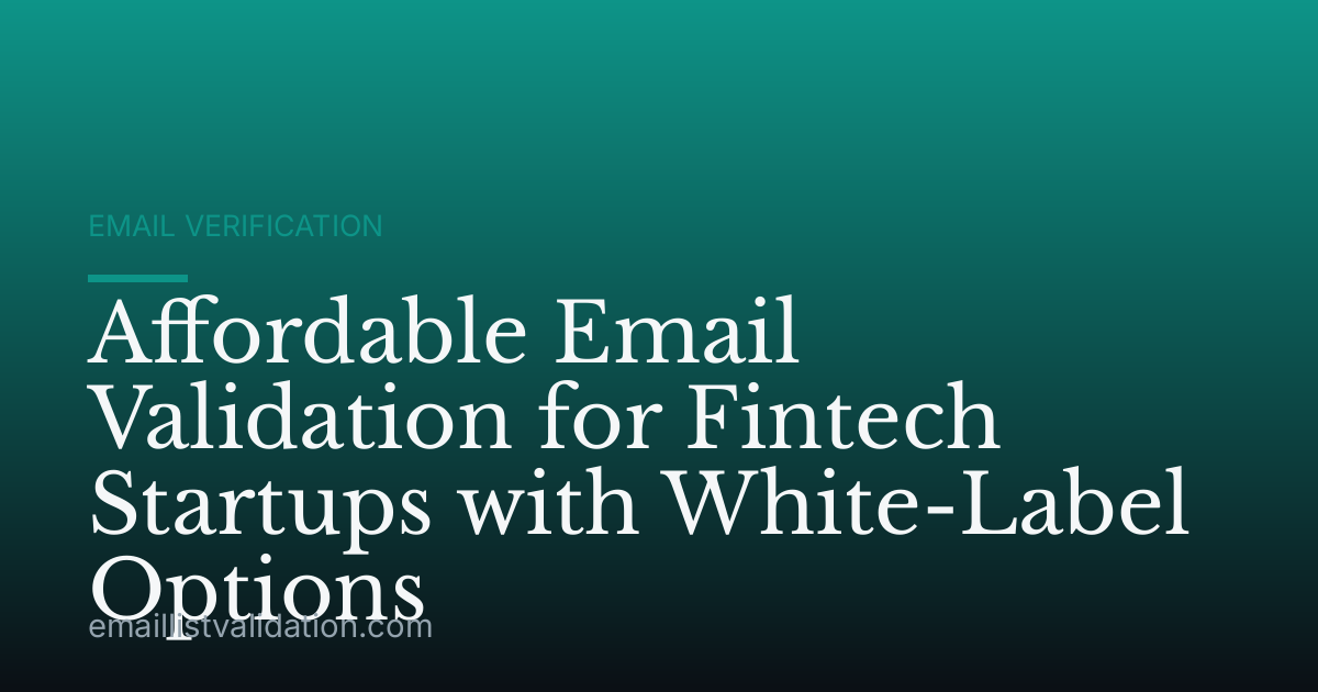 Affordable Email Validation for Fintech Startups with White-Label Options