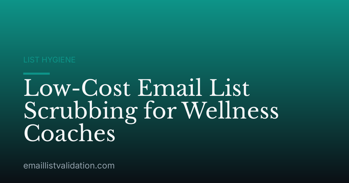 Low-Cost Email List Scrubbing for Wellness Coaches