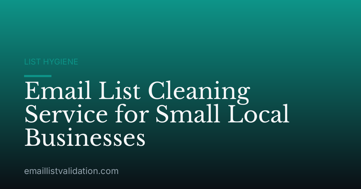 Email List Cleaning Service for Small Local Businesses