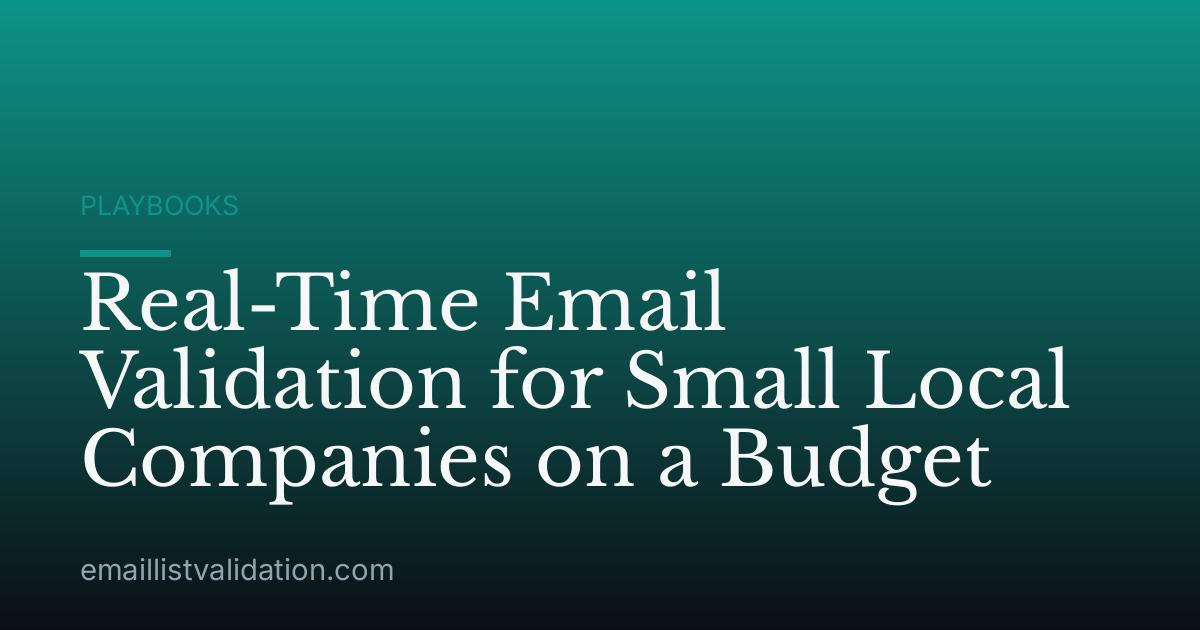 Real-Time Email Validation for Small Local Companies on a Budget