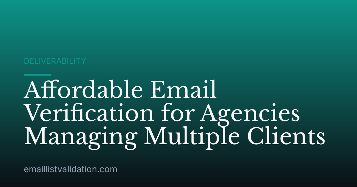 Affordable Email Verification for Agencies Managing Multiple Clients