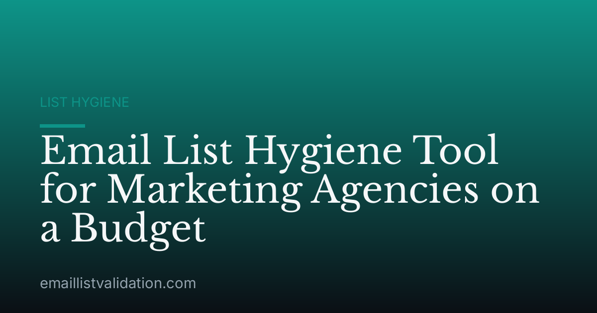 Email List Hygiene Tool for Marketing Agencies on a Budget