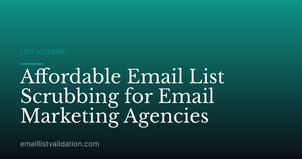 Affordable Email List Scrubbing for Email Marketing Agencies