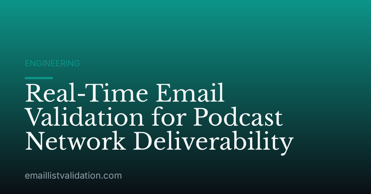 Real-Time Email Validation for Podcast Network Deliverability