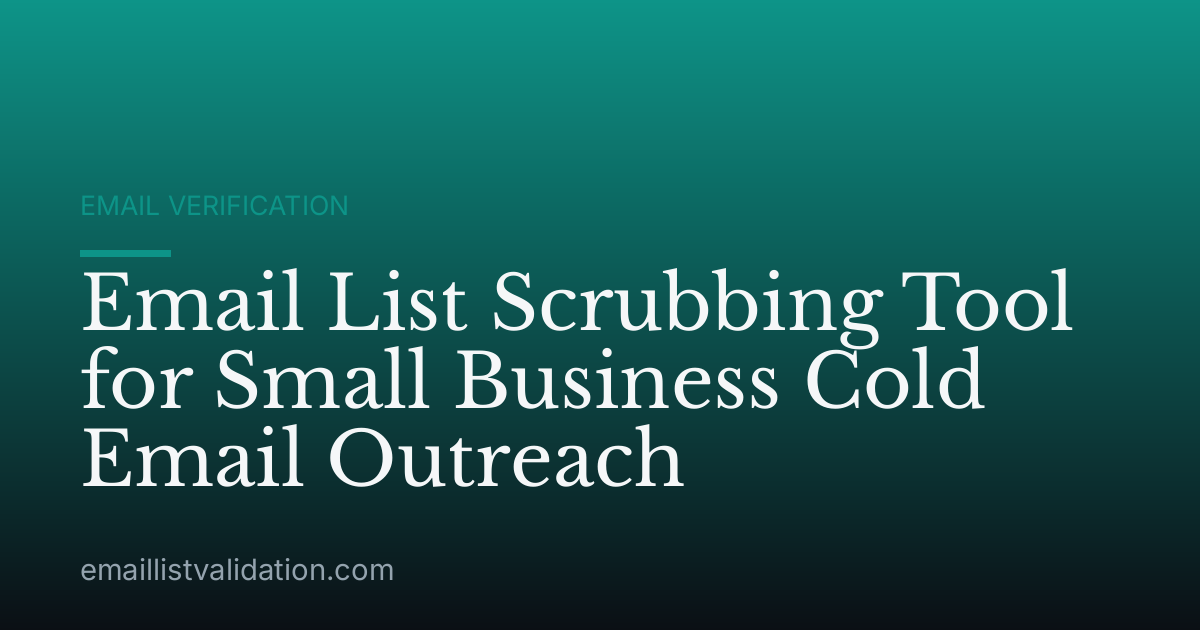 Email List Scrubbing Tool for Small Business Cold Email Outreach