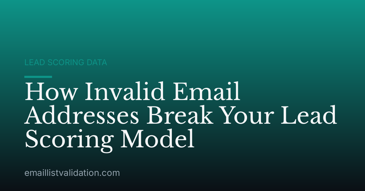 How Invalid Email Addresses Break Your Lead Scoring Model