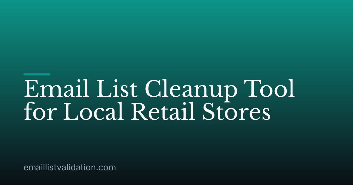 Email List Cleanup Tool for Local Retail Stores