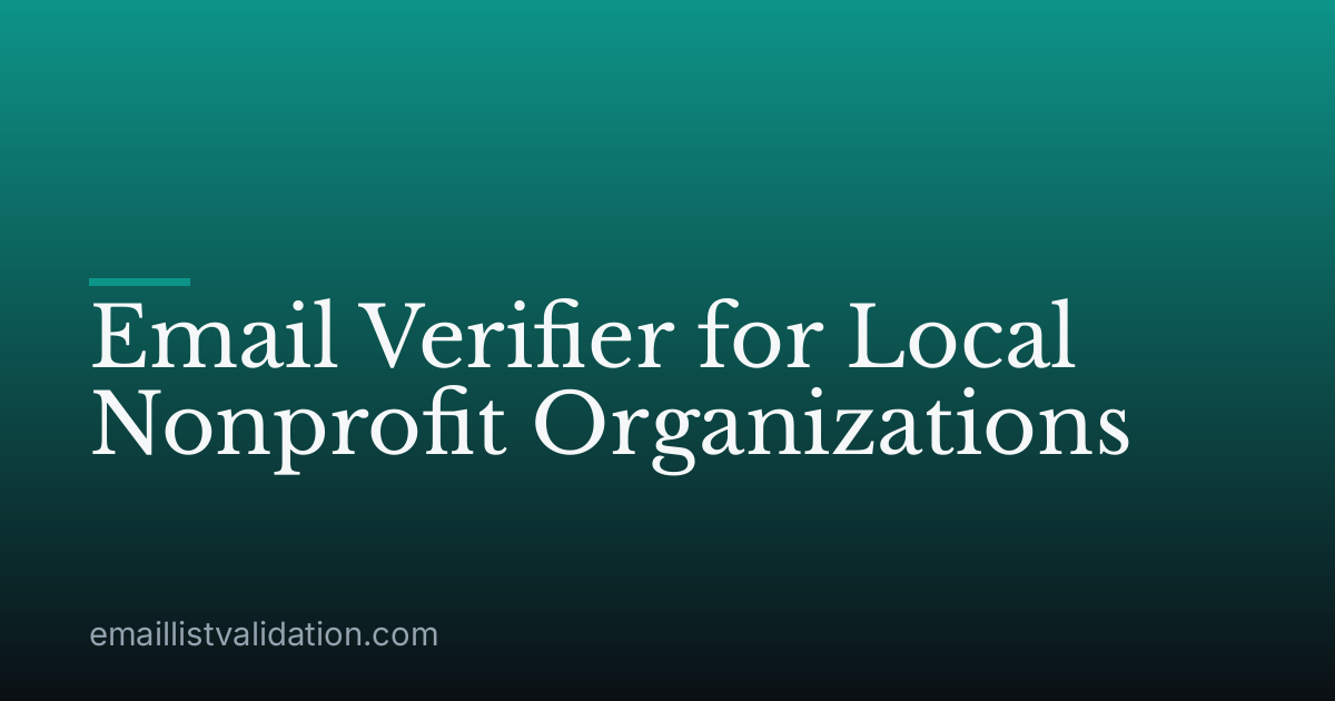 Email Verifier for Local Nonprofit Organizations