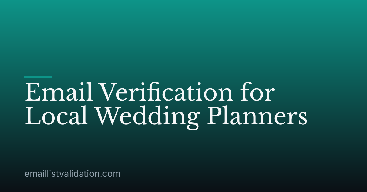 Email Verification for Local Wedding Planners