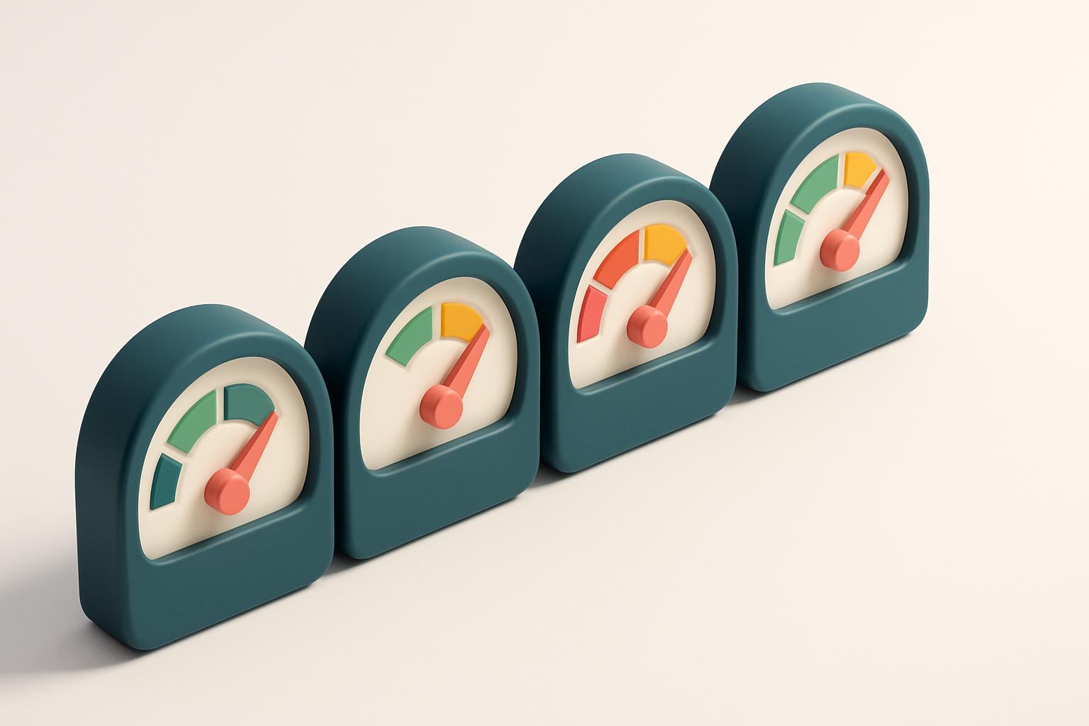 a row of four gauges labeled 'Validation', 'Deliverability', 'Risk', 'Accuracy' with green, yellow, red indicators