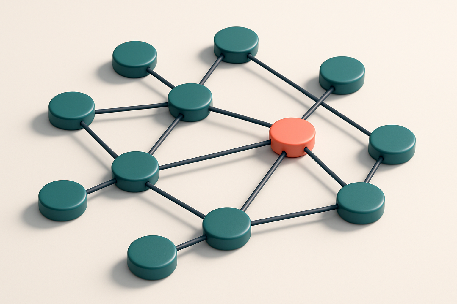 a network of small circular nodes connected by lines