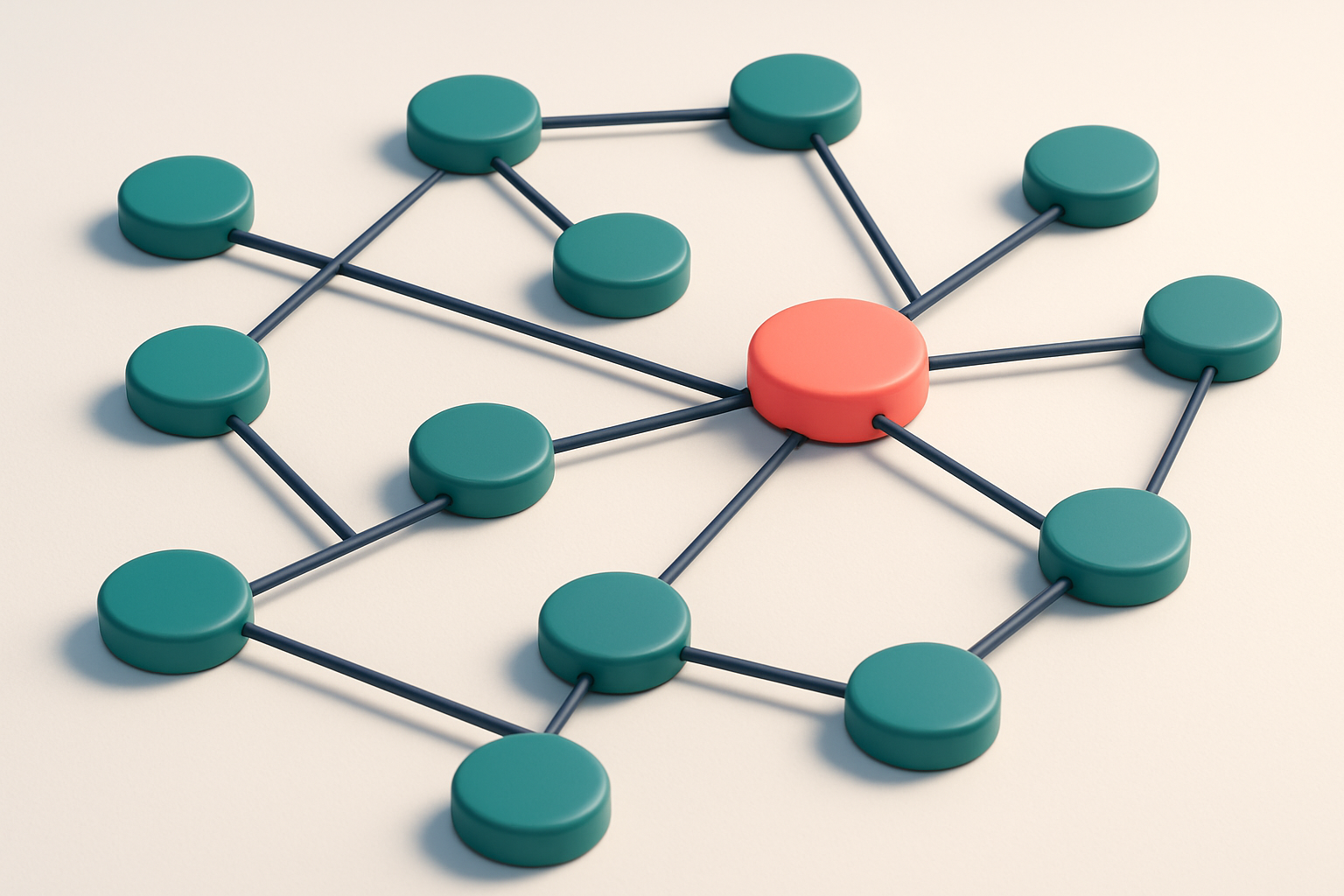 a network of small circular nodes connected by lines