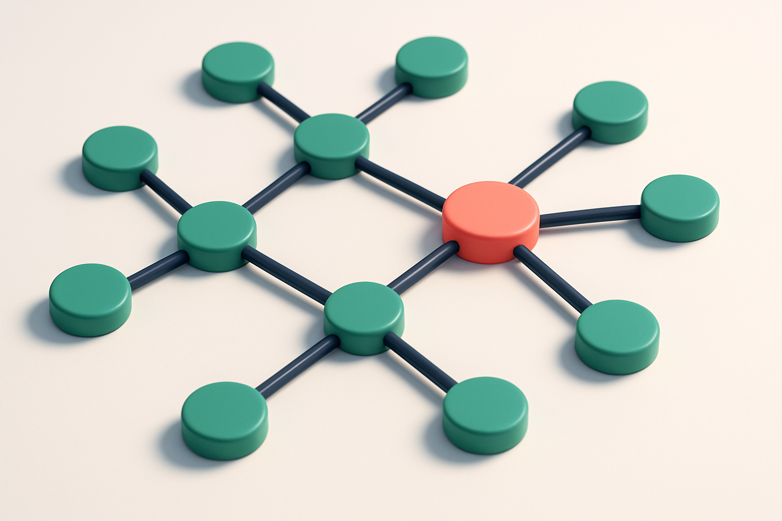 a network of small circular nodes connected by lines