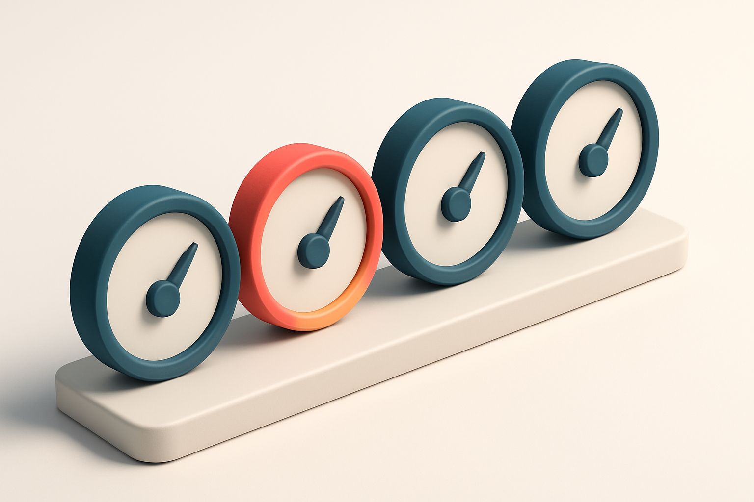 A row of four gauges showing validation status: green (valid), red (invalid), yellow (risky), blue (catch-all)