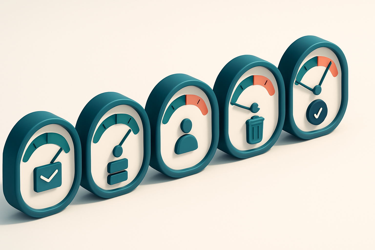 a row of five gauges, each showing a different email validation metric (syntax, MX, role, disposable, catch-all)