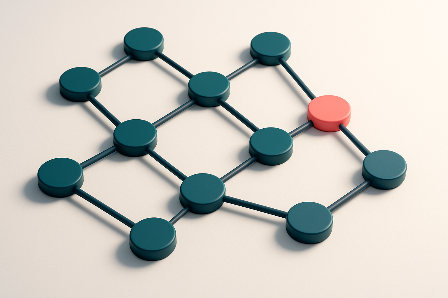 a network of small circular nodes connected by lines