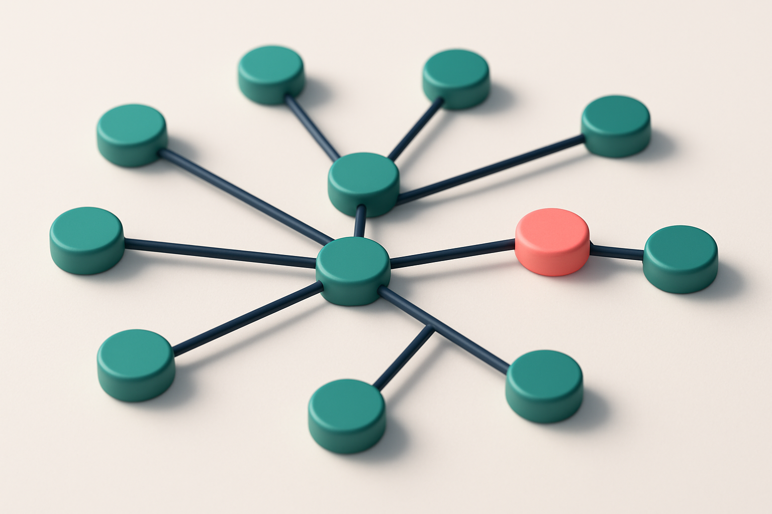 a network of small circular nodes connected by lines