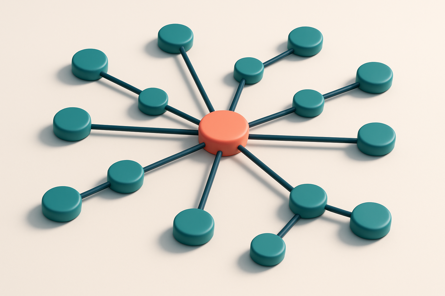 a network of small circular nodes connected by lines