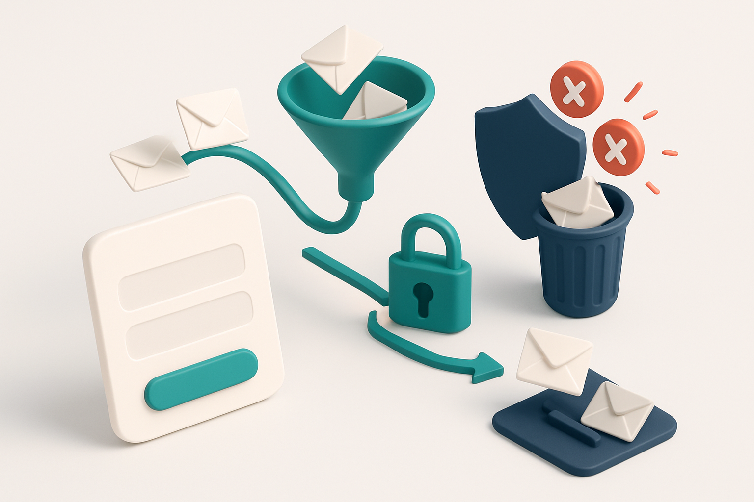 Hero: an isometric digital member portal sign-up form with incoming emails being pushed through a funnel labeled 'verifi