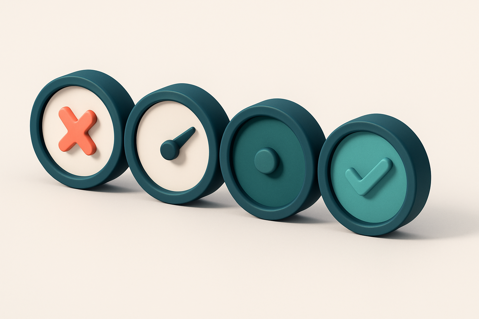 A row of four gauges, each indicating a different verification status: invalid, catch-all, risky, valid.
