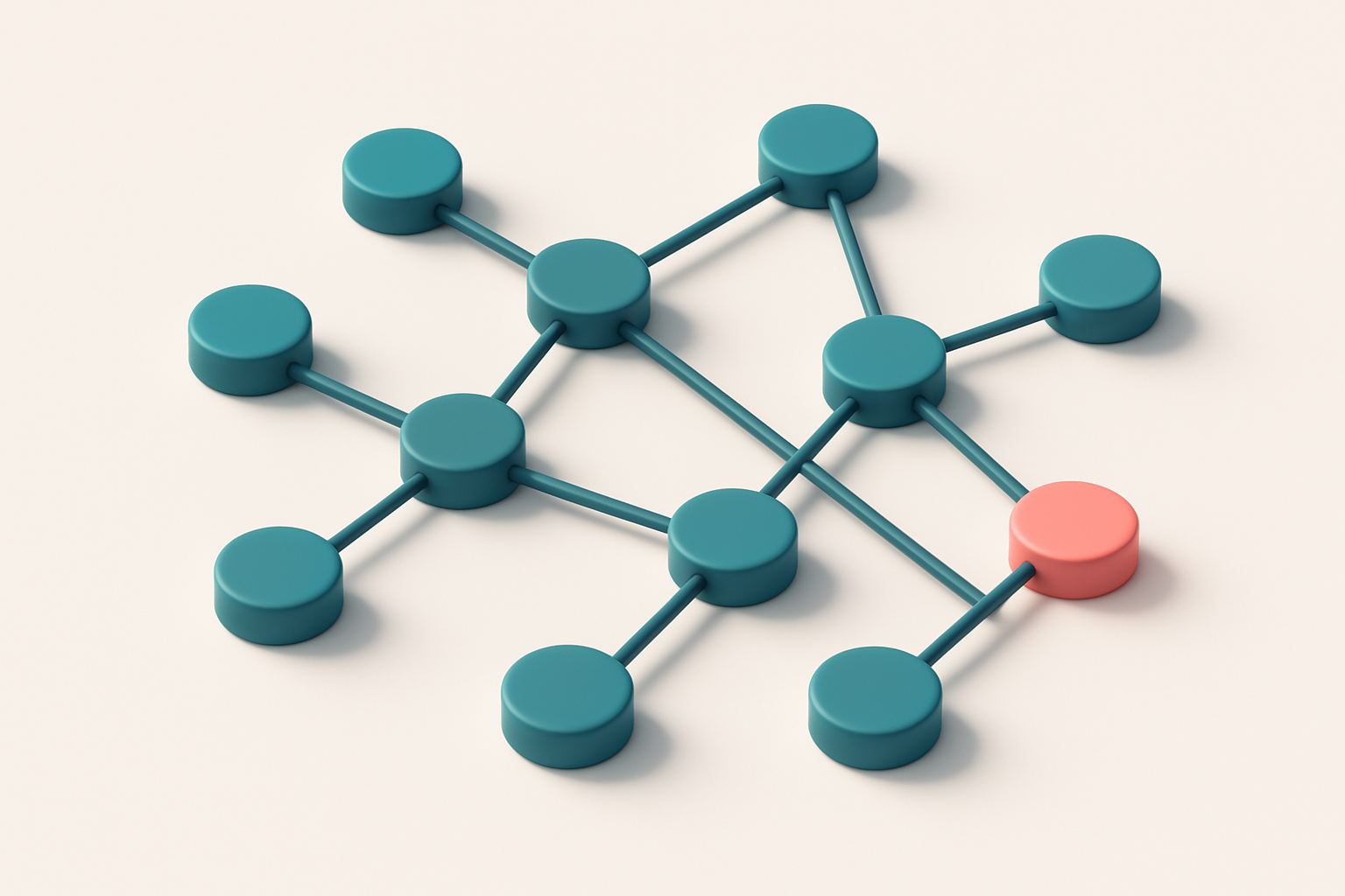 a network of small circular nodes connected by lines