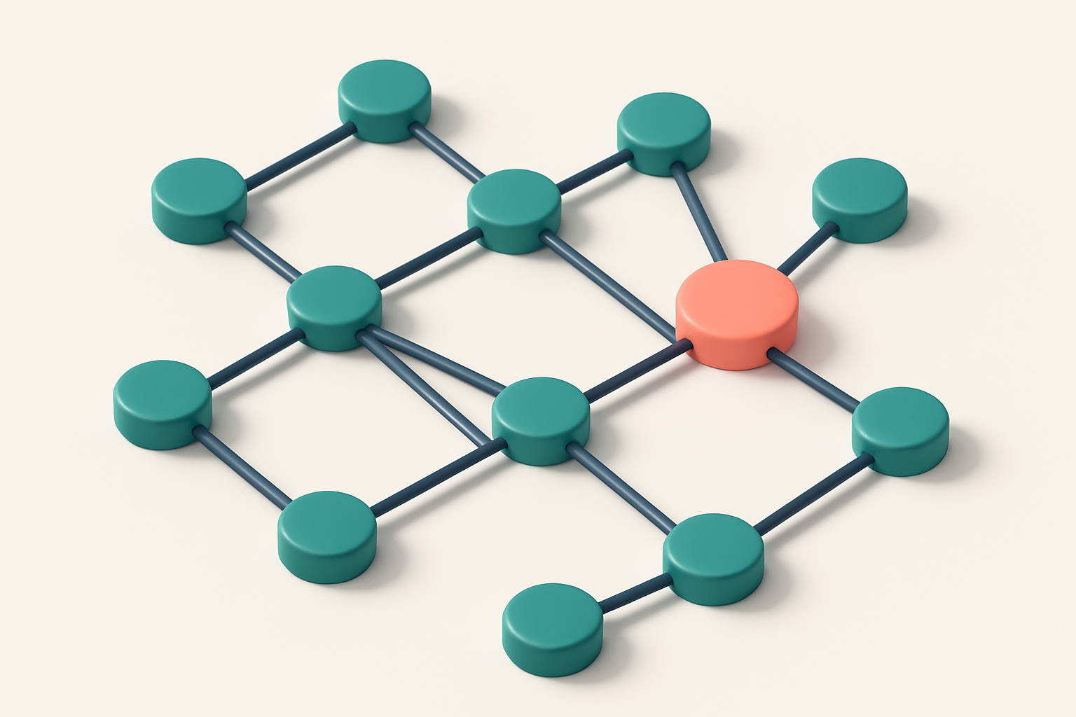 a network of small circular nodes connected by lines