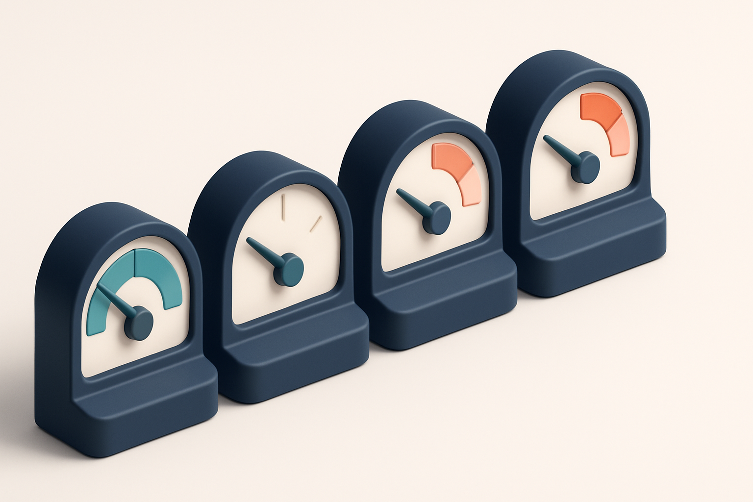 a row of four gauges showing levels of list health, bounce rate, delivery success, and inbox placement