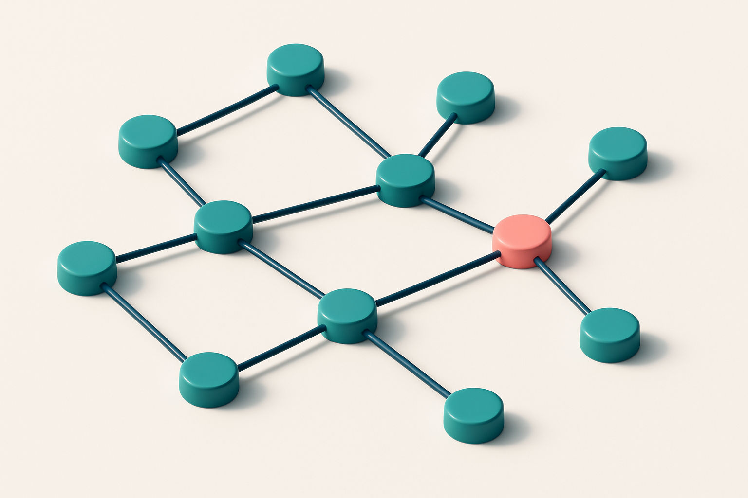 a network of small circular nodes connected by lines
