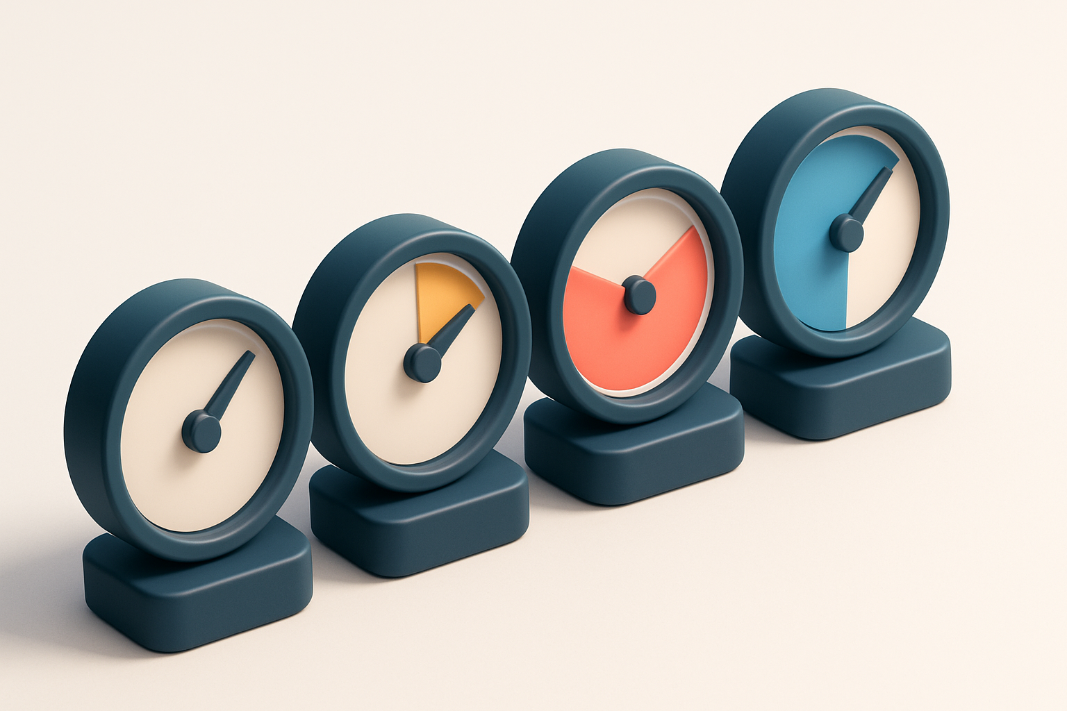 a row of four gauges showing validation statuses: green (valid), yellow (risky), red (invalid), and blue (catch-all)