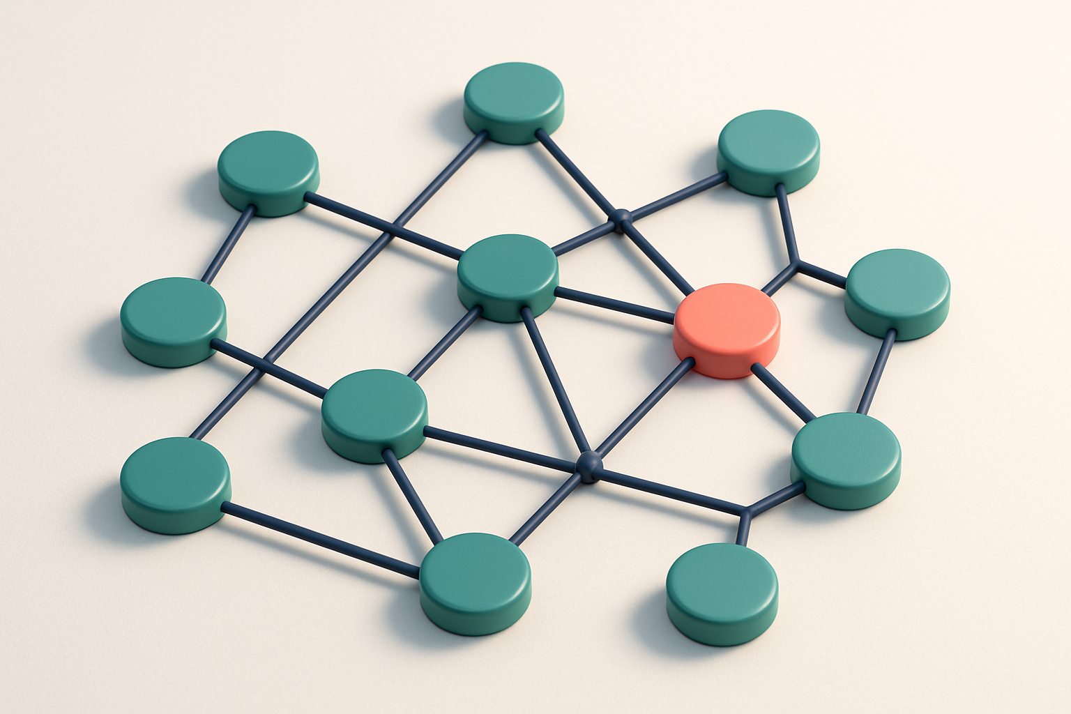 a network of small circular nodes connected by lines