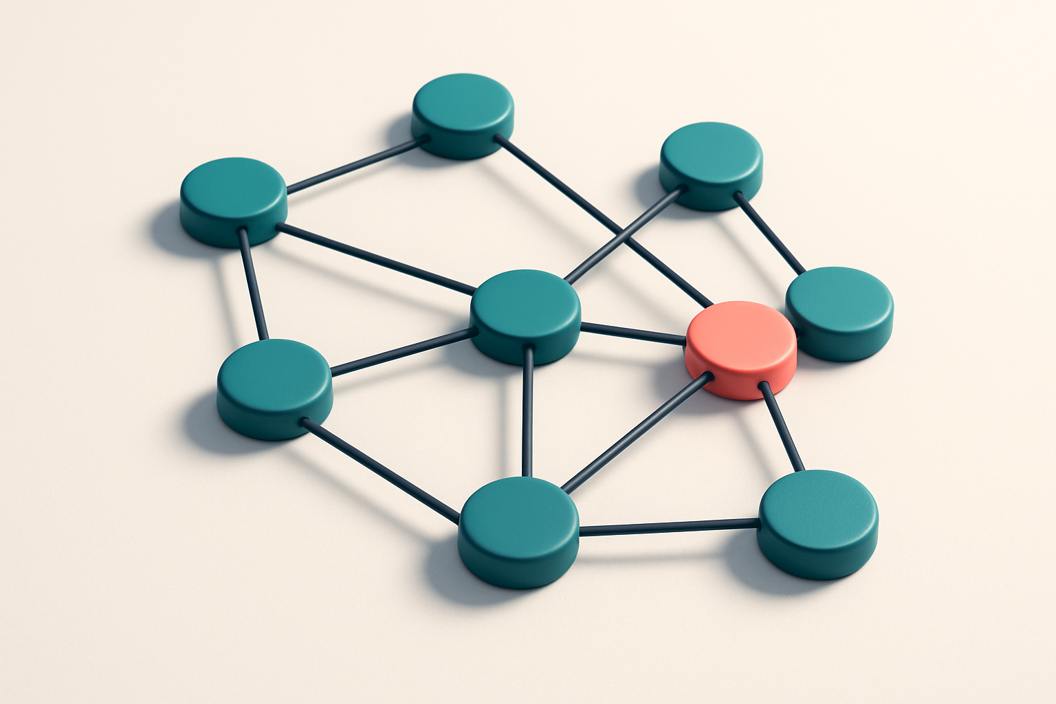 a network of small circular nodes connected by lines
